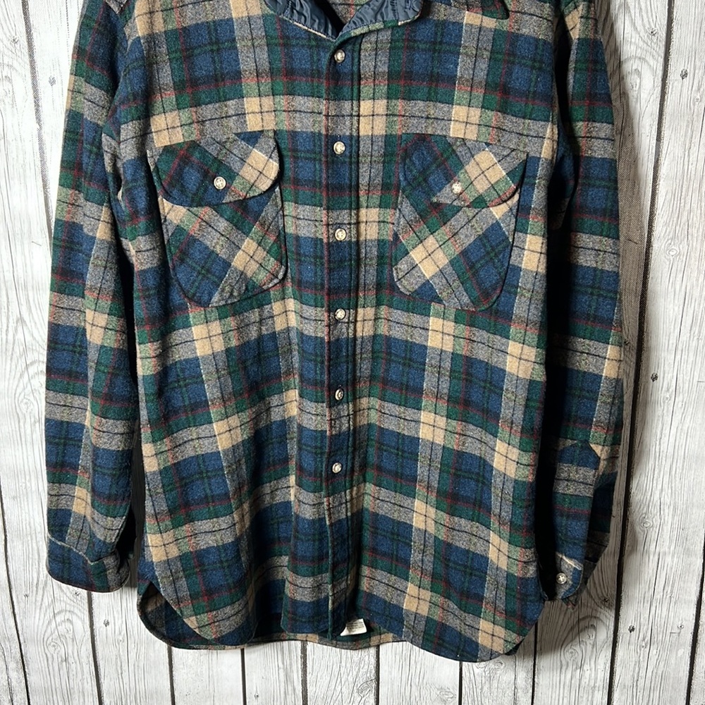 Pendleton 100% Virgen Wool Plaid Button Front Shi… - image 3